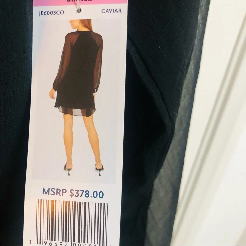 NWT New Joie Balloon Sleeve Dress, Caviar black color, MSRP $378 - Picture 7 of 9